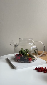 Чайник скляний для заварки чаю з дерев`яною кришкою M-2491