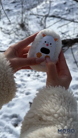 Плюшева грілка для рук біла M-9692W