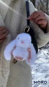 Іграшка-брелок зайченя білий M-9730W