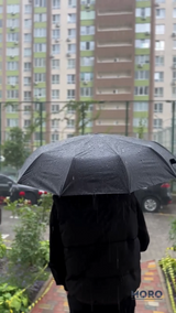 Парасолька з ручкою чорна M-9732BL