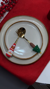Набір новорічних столових приборів 2 шт M-9945