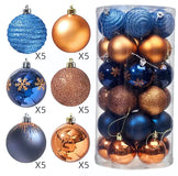 Набір циліндр новорічних кульок синьо-золотий M-5617-3