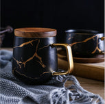 Чашка Marble з дерев’яною кришкою  M-4316BL