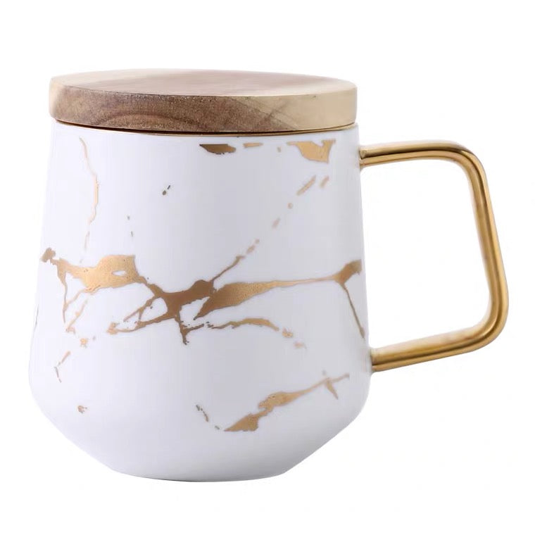 Чашка Marble з дерев’яною кришкою