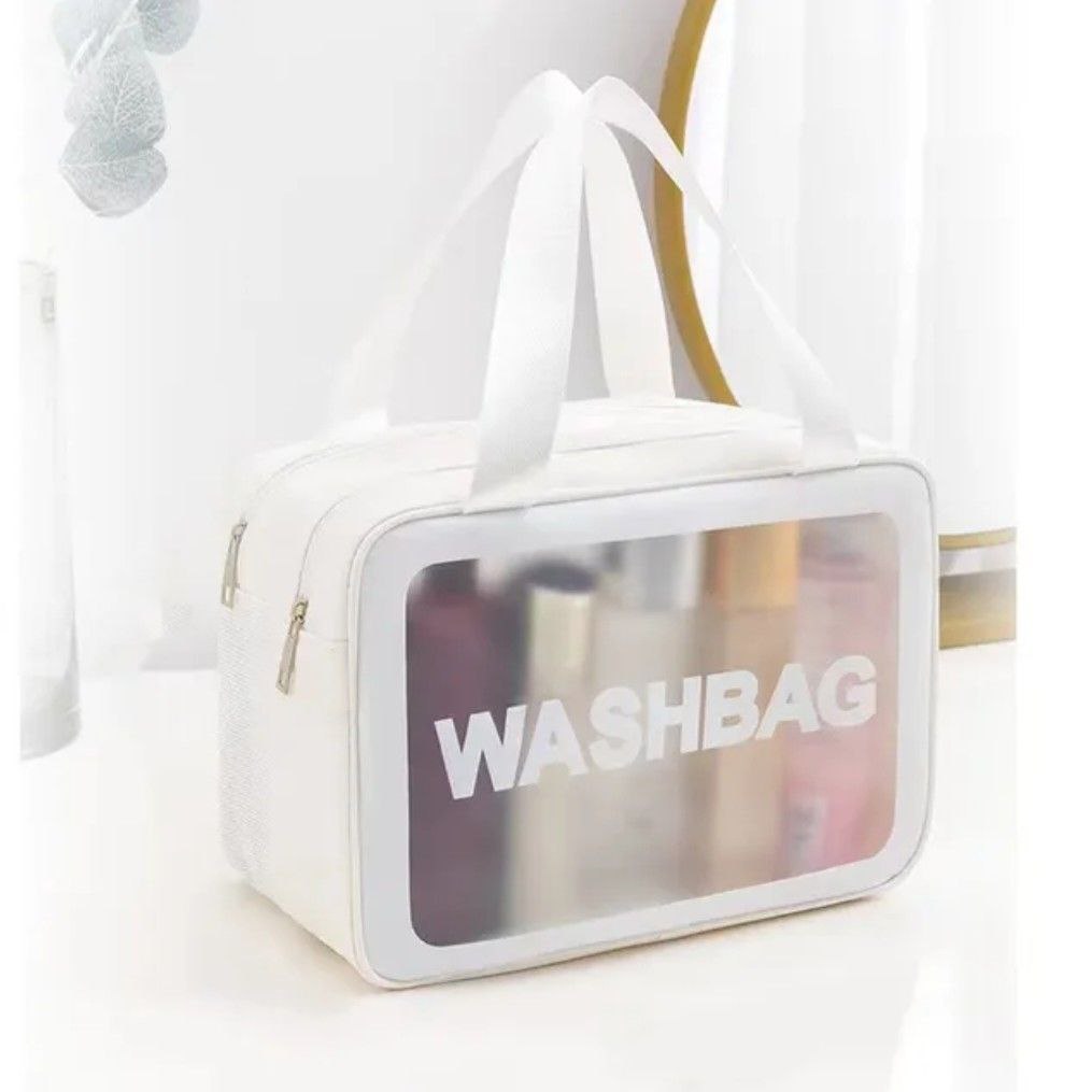 Сумка для косметики з двома відділеннями Washbag біла