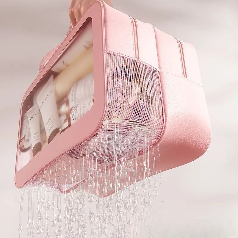 Сумка для косметики з двома відділеннями Washbag рожева