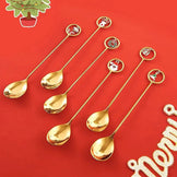 Набір новорічних десертних ложок 6 шт M-9340