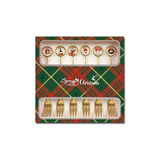 Набір новорічних десертних виделок 6 шт M-9340-1