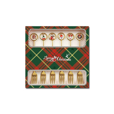 Набір новорічних десертних виделок 6 шт M-9340-1