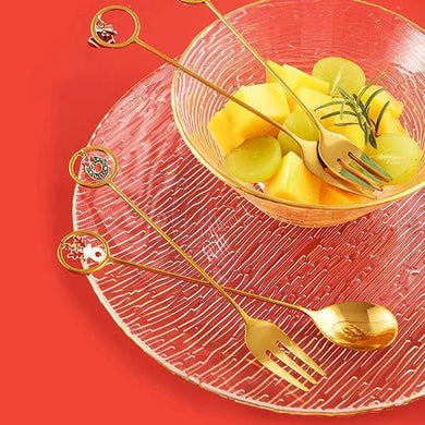 Набір новорічних десертних виделок 6 шт M-9340-1