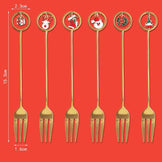 Набір новорічних десертних виделок 6 шт M-9340-1