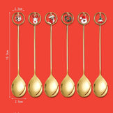 Набір новорічних десертних ложок 6 шт M-9340