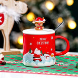 Чашка новорічна з кришкою червона M-5630-1