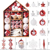 Набір будинок новорічних кульок червоно-білий M-5619-2