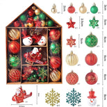 Набір будинок новорічних кульок червоно-зелений M-5619-1