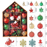 Набір будинок новорічних кульок червоно-зелений M-5619-1