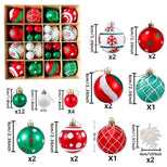 Набір  квадрат новорічних кульок червоно-зелений M-5618-4