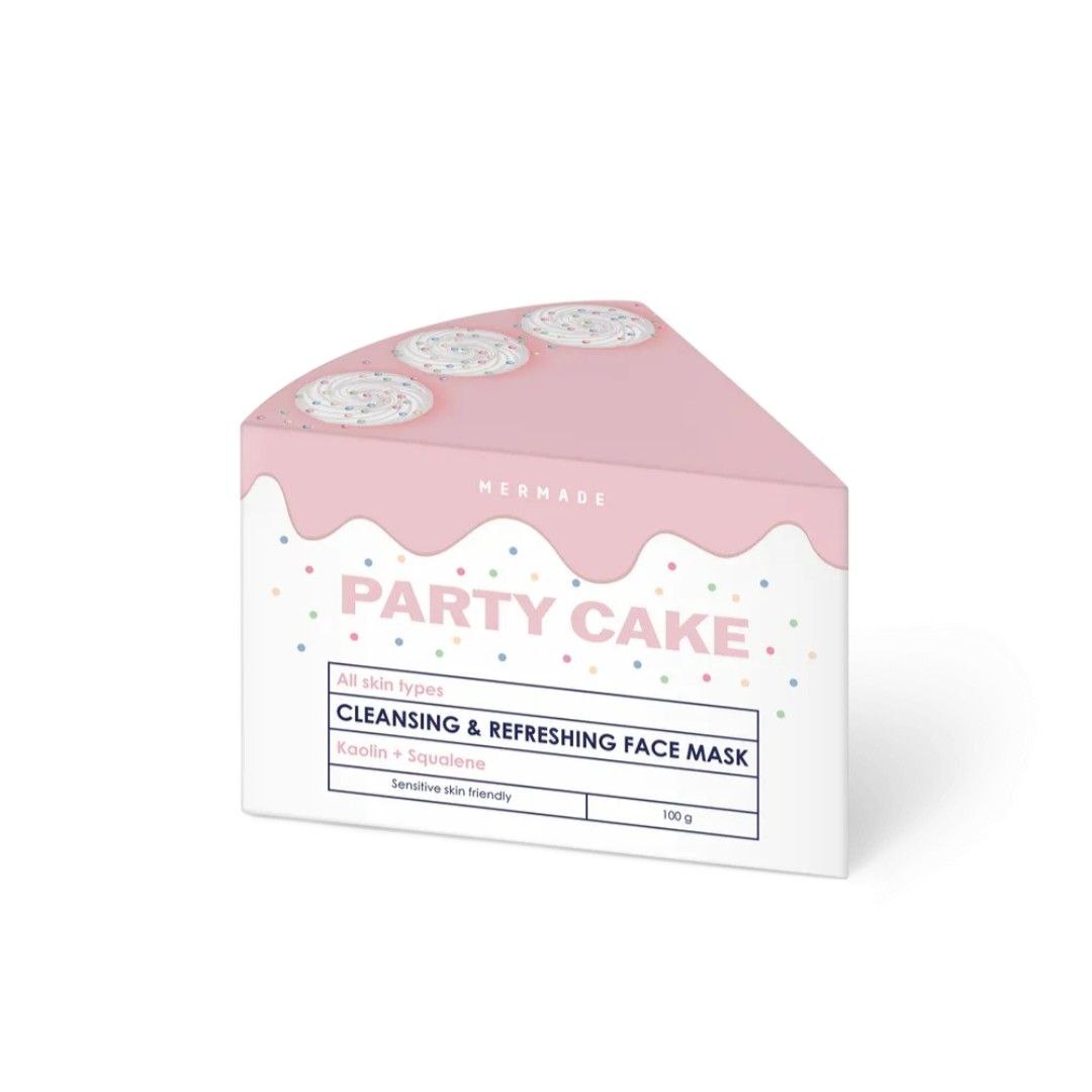 Кремова маска для обличчя з каоліном, скваланом і сферами MERMADE Party Cake 100г