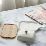 Керамічна маслянка з дерев`яною підставкою M-9815