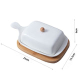 Керамічна маслянка з дерев`яною підставкою M-9815