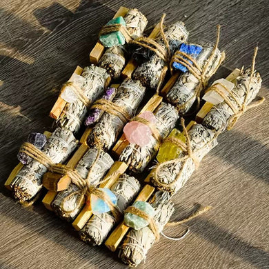 Біла шавлія з прозорим кварцем M-9813W