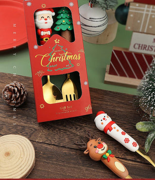 Набір новорічних столових приборів 2 шт M-9945