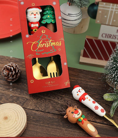 Набір новорічних столових приборів 2 шт M-9945