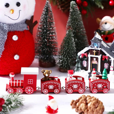 Дерев`яних потяг з вагонами червоний M-9935R