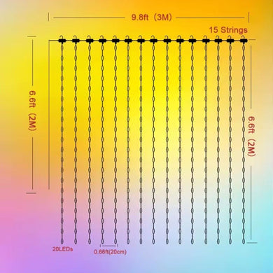 Світлодіодна Гірлянда-завіса 3*2 м M-9834